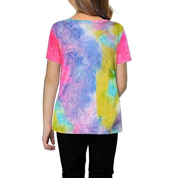 NWT - Casual Loose Soft Short Sleeve Knot Front Tunic Tops - Size Small - Picture 2 of 2